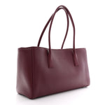 Calfskin Archetype Small Shopping Tote Dark Burgundy