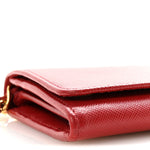 Saffiano Metal Oro Chain Wallet Fuoco