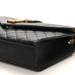 Grain De Poudre Textured Mixed Matelasse Triquilt Medium Monogram Satchel Black