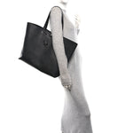 Calfskin Large Shopping Tote Black