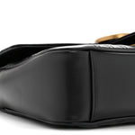 Calfskin Matelasse Small GG Marmont Shoulder Bag Black