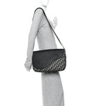 Grained Calfskin Oblique Saddle Messenger Black