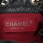 Aged Calfskin Quilted Small Gabrielle Backpack Black