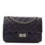 Aged Calfskin Quilted 2.55 Reissue Mini Flap Dark Purple