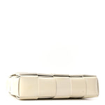 Patent Maxi Intrecciato Cassette Crossbody Bag White
