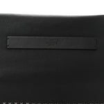 Pebbled Calfskin Rockstud Messenger Black