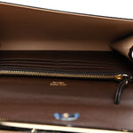 Calfskin Crocodile Embossed Emmie Clutch Bag Chocolate