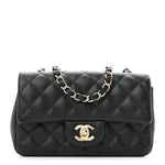 Caviar Quilted Mini Rectangular Flap Black