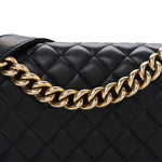 Lambskin Quilted Medium Boy Flap Black