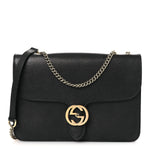 Dollar Calfskin Interlocking G Shoulder Bag Black