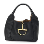 Grained Calfskin Softbit Medium Shoulder Bag Black