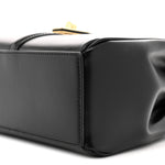 Satinated Calfskin Small 16 Top Handle Bag Black