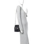 Lambskin Resin Quilted Small Bucket Bag Black