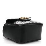 Calfskin Matelasse Front Pocket Mini GG Marmont Bucket Bag Black
