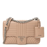 Soft Calfskin Impunture Diagramme Large Chain Flap Shoulder Bag Cipria