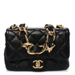 Lambskin Quilted Small Funky Town Flap Black