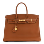 Taurillon Clemence Birkin 35 Gold