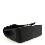 Iridescent Caviar Quilted Jumbo Double Flap Black