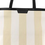 Canvas Striped Days Tote Resin White