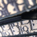 Oblique Embroidered Saddle Bag Blue