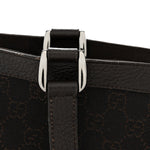 Denim Monogram Large Abbey Tote Dark Brown