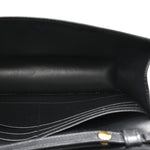 Shiny Calfskin Triomphe Margo Wallet on Chain Black
