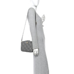 Calfskin GG Matelasse Shoulder Bag Dusty Grey Natural