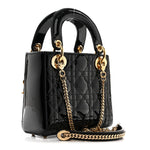 Patent Cannage Mini Lady Dior Black