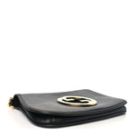 Roxy Calfskin Blondie Chain Shoulder Flap Bag Black