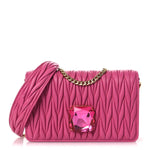 Nappa Matelasse Crystal Wallet On Chain  Fuxia