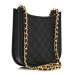 Calfskin Quilted Small Hobo Black