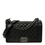 Caviar Quilted Medium Boy Flap Black