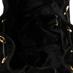 Suede CC Drawstring Backpack Black