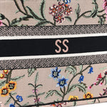 Canvas Embroidered Petites Fleurs Medium Book Tote Rose Multicolor
