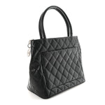 Caviar Quilted Medallion Tote Black