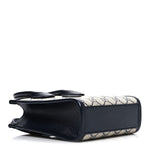 GG Supreme Monogram Textured Dollar Calfskin Mini Retro Interlocking G Tote Bag Beige Blue