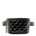 Patent Calfskin Quilted Waist Belt Bag 70 28 Black