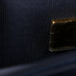 Lambskin Quilted Hold The Line Wallet On Chain WOC Dark Blue