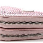 Satin Crystal Mini Triangle Crossbody Pouch Alabastro
