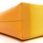 Calfskin Lizard Embossed Medium London Tote Marigold