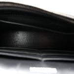 Shiny Calfskin Monochrome Crocodile Embossed Hourglass Chain Bag Black