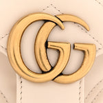 Calfskin Matelasse Mini GG Marmont Top Handle Shoulder Bag White