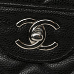 Caviar Quilted Jumbo Double Flap Black