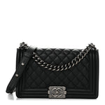 Caviar Quilted Medium Boy Flap Black