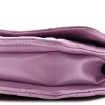 Shiny Lambskin Quilted Extra Mini Flap Purple