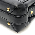 Shiny Lambskin Quilted Mini Cocodoc Top Handle Bag Black