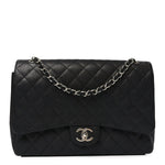 Caviar Quilted Maxi Double Flap Black