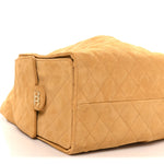 Suede Quilted Medium Chanel 25 Handbag Beige