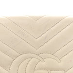 Calfskin Matelasse GG Marmont Chain Wallet Mystic White