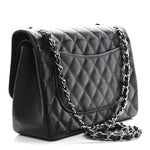 Caviar Quilted Jumbo Double Flap Black